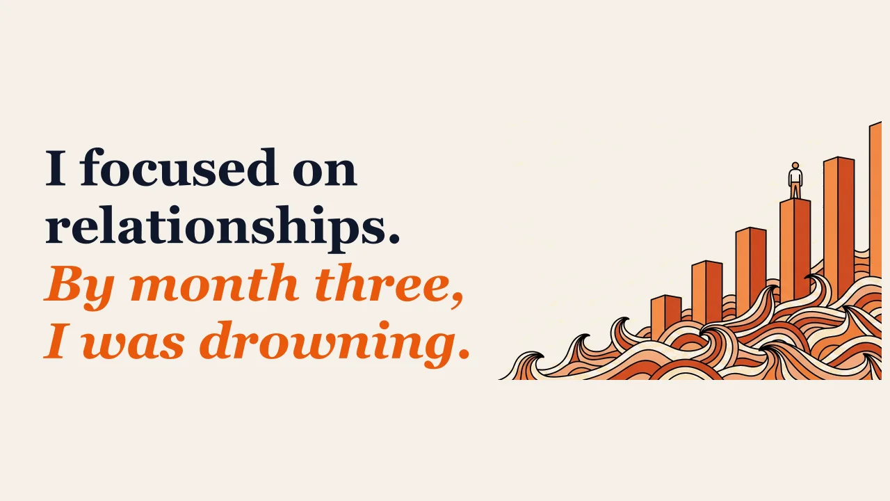 Illustration for: I focused on relationships. By month three, I was drowning.