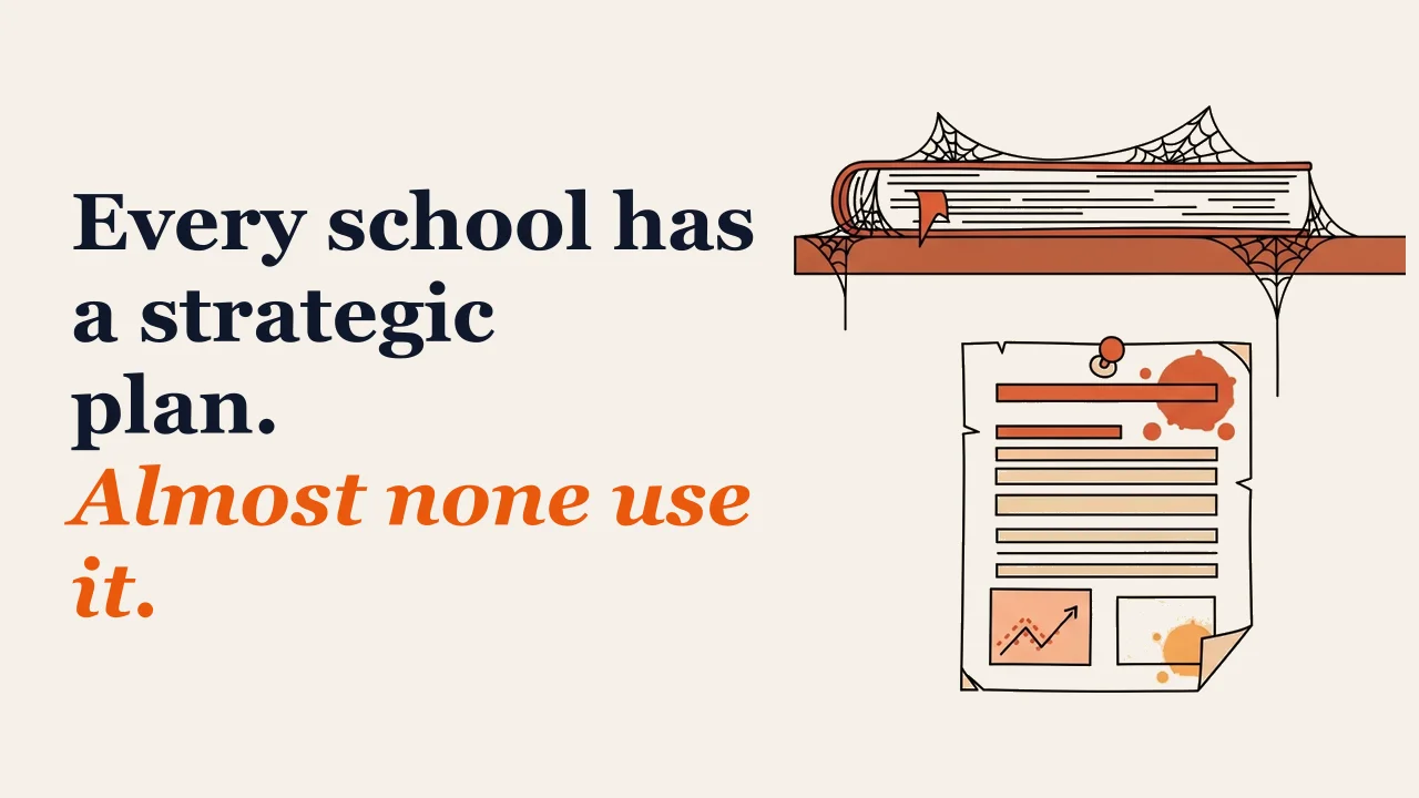 Illustration for: Every school has a strategic plan. Almost none use it.